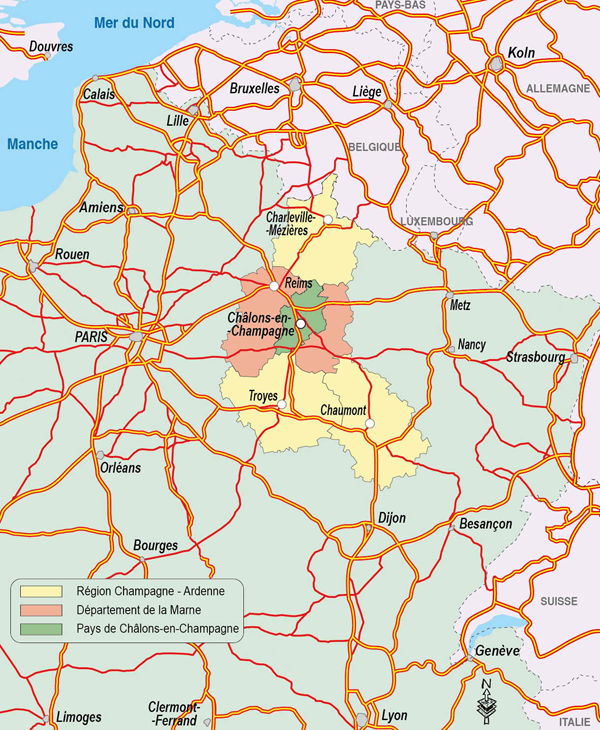 Le pays de Châlons - Carte du territoire